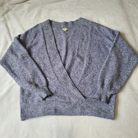 Silence & Noise Purple Marled Open V-neck Sweater - Picture 7 of 7